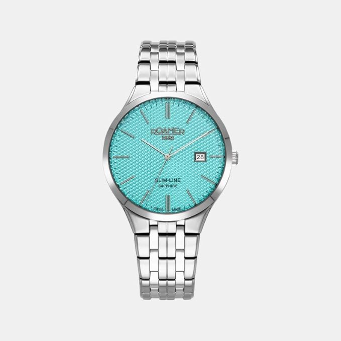 Roamer Quartz Men's Sky Blue Analog Stainless Steel Slim-Line Classic Watch 512833 41 05 20