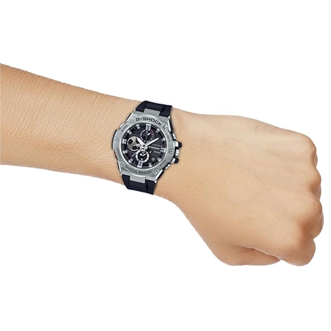 Casio G-Shock GST-B100-1ADR Metal Ip Black Analog Dial Black Resin Strap Men's Watch Tough Solar Bluetooth G789