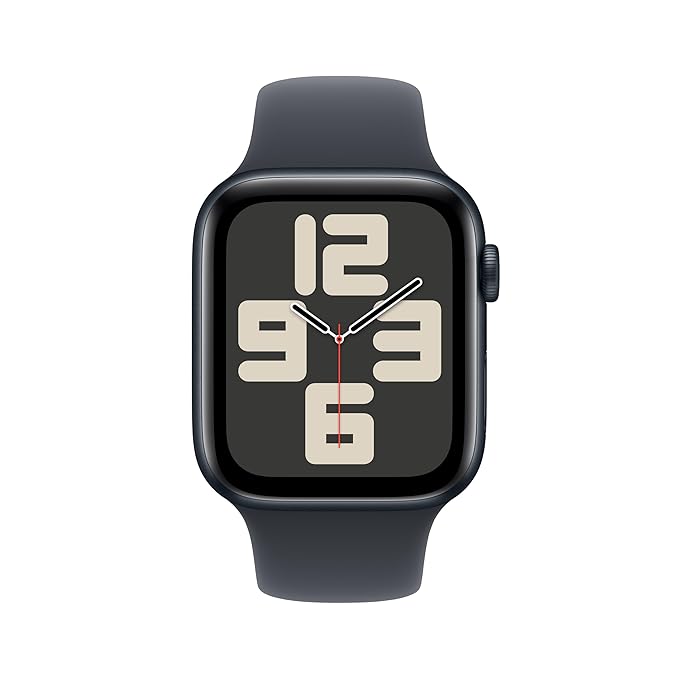 Apple Watch SE (2nd Gen, 2023) [GPS 44mm] Smartwatch with Midnight Aluminum Case with Midnight Sport Band. Fitness & Sleep Tracker, Crash Detection, Heart Rate Monitor, Retina Display