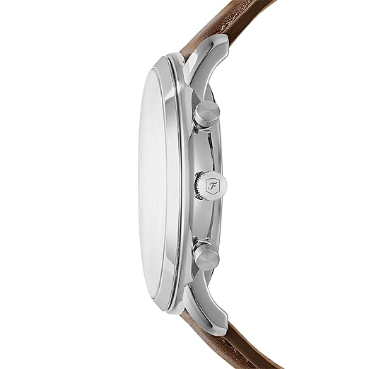 Fossil Analog Off-White Dial Brown Band Men's Stainless Steel Watch-FS5380