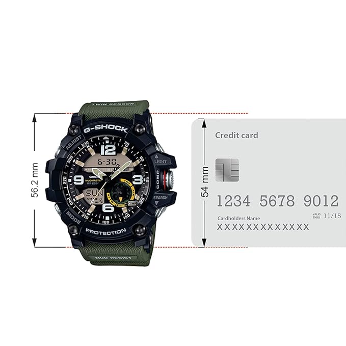 Casio G-Shock GG-1000-1A3DR Black Analog-Digital Dial Green Resin Strap Men's Watch Mud Resistant Shock Resistant G662