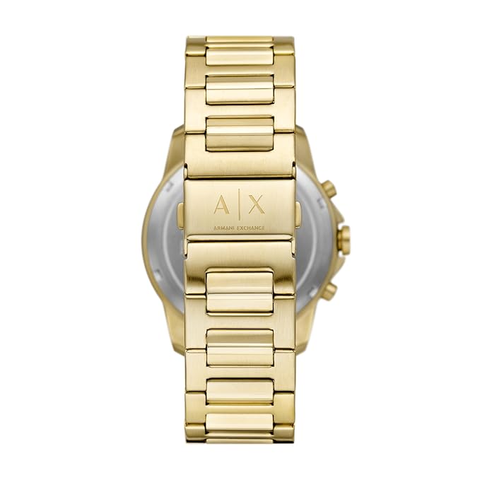 Armani Exchange Stainless Steel Analog Blue Dial Men's Watch-Ax7151Set, Band Color:Gold