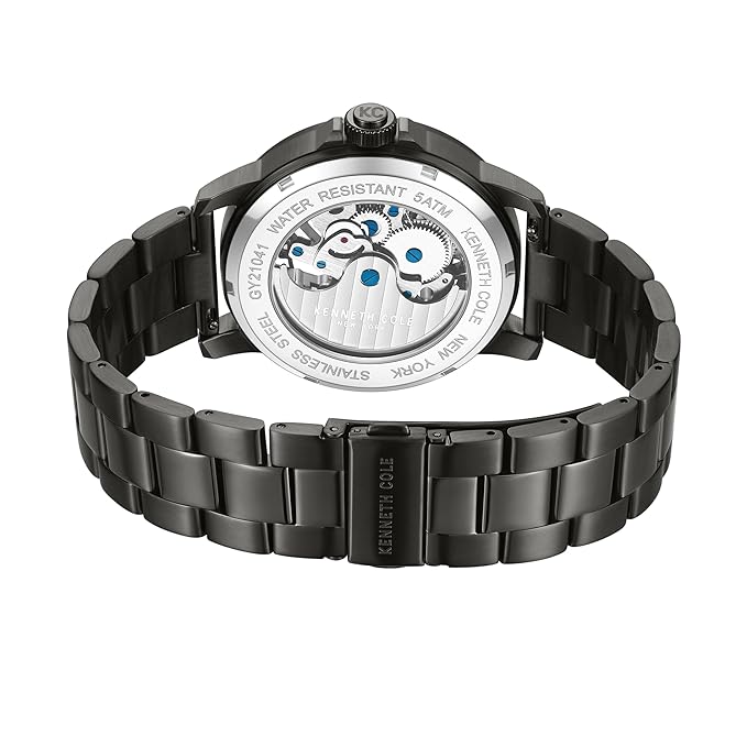 Kenneth Cole Automatic Grey Dial with Grey Stainless Steel & Silicone Strap Analog Watch for Men
