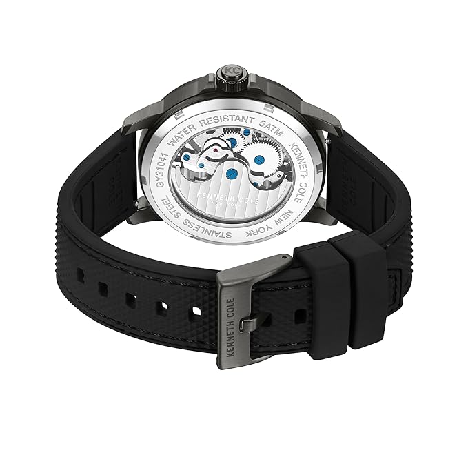 Kenneth Cole Automatic Grey Dial with Grey Stainless Steel & Silicone Strap Analog Watch for Men