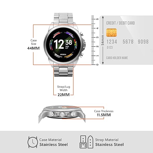 Fossil Gen 6 Smartwatch Digital Black Dial Men's Watch-FTW4060