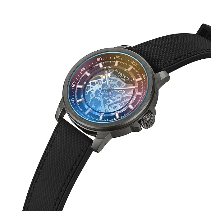 Kenneth Cole Automatic Grey Dial with Grey Stainless Steel & Silicone Strap Analog Watch for Men