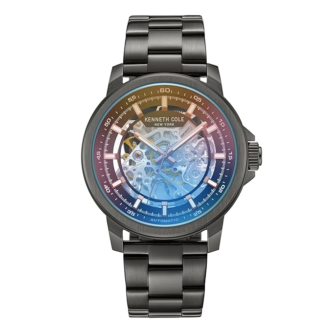 Kenneth Cole Automatic Grey Dial with Grey Stainless Steel & Silicone Strap Analog Watch for Men