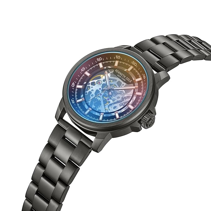 Kenneth Cole Automatic Grey Dial with Grey Stainless Steel & Silicone Strap Analog Watch for Men